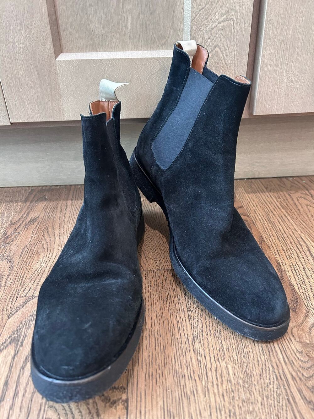 Common Projects Black Waxed Suede Chelsea Boots Style 3870 Sz EU 40 US M7 W10